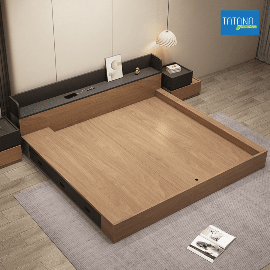 Giường gỗ Nhật ngăn kéo Tatana MDF028 - Hình ảnh 2