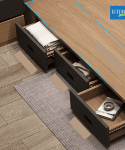 Giường gỗ Nhật ngăn kéo Tatana MDF028 - Hình ảnh 7