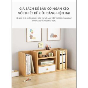 Kệ Sách Gỗ Lắp Ghép Để Bàn Tatana KS033 - Ảnh 4