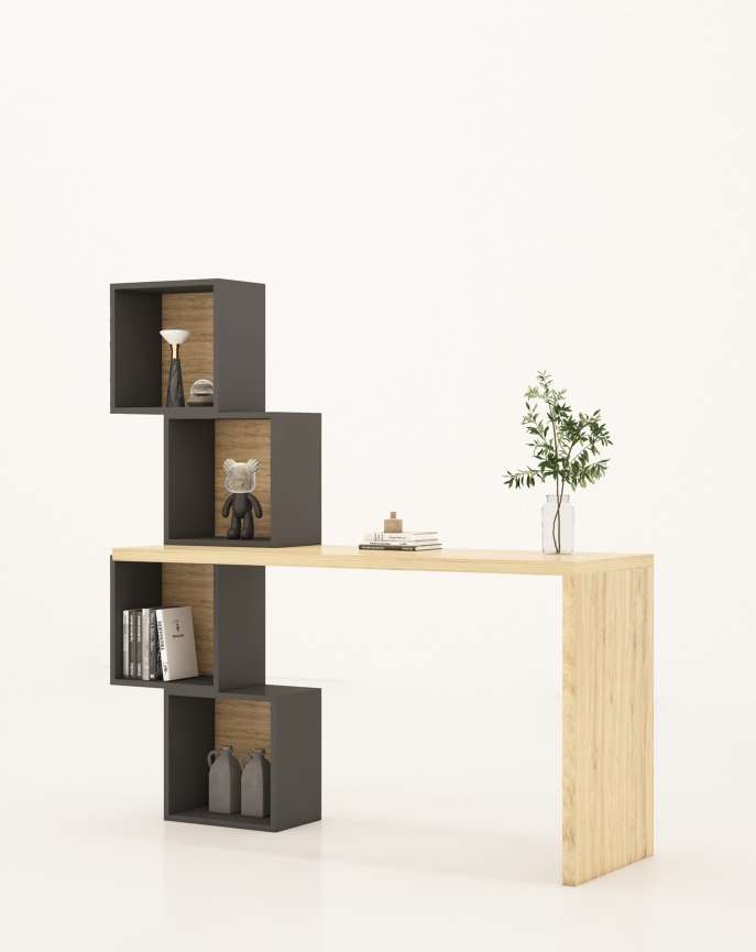 Bàn Học, Bàn Làm Việc Kết Hợp Kệ Trang Trí Tatana BH033 - Hình ảnh 4