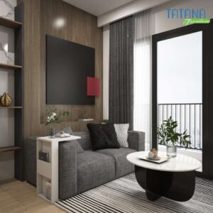Kệ Sách Kết Hợp Bàn Gỗ MDF Kẹp Sofa KS037