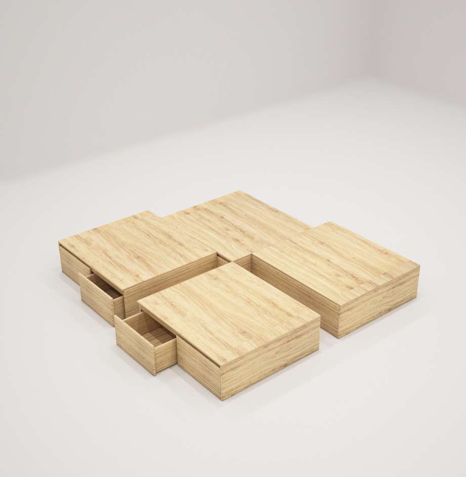 Giường ngủ gỗ khối hộp ngăn kéo Tatana MDF057 - Hình ảnh 6