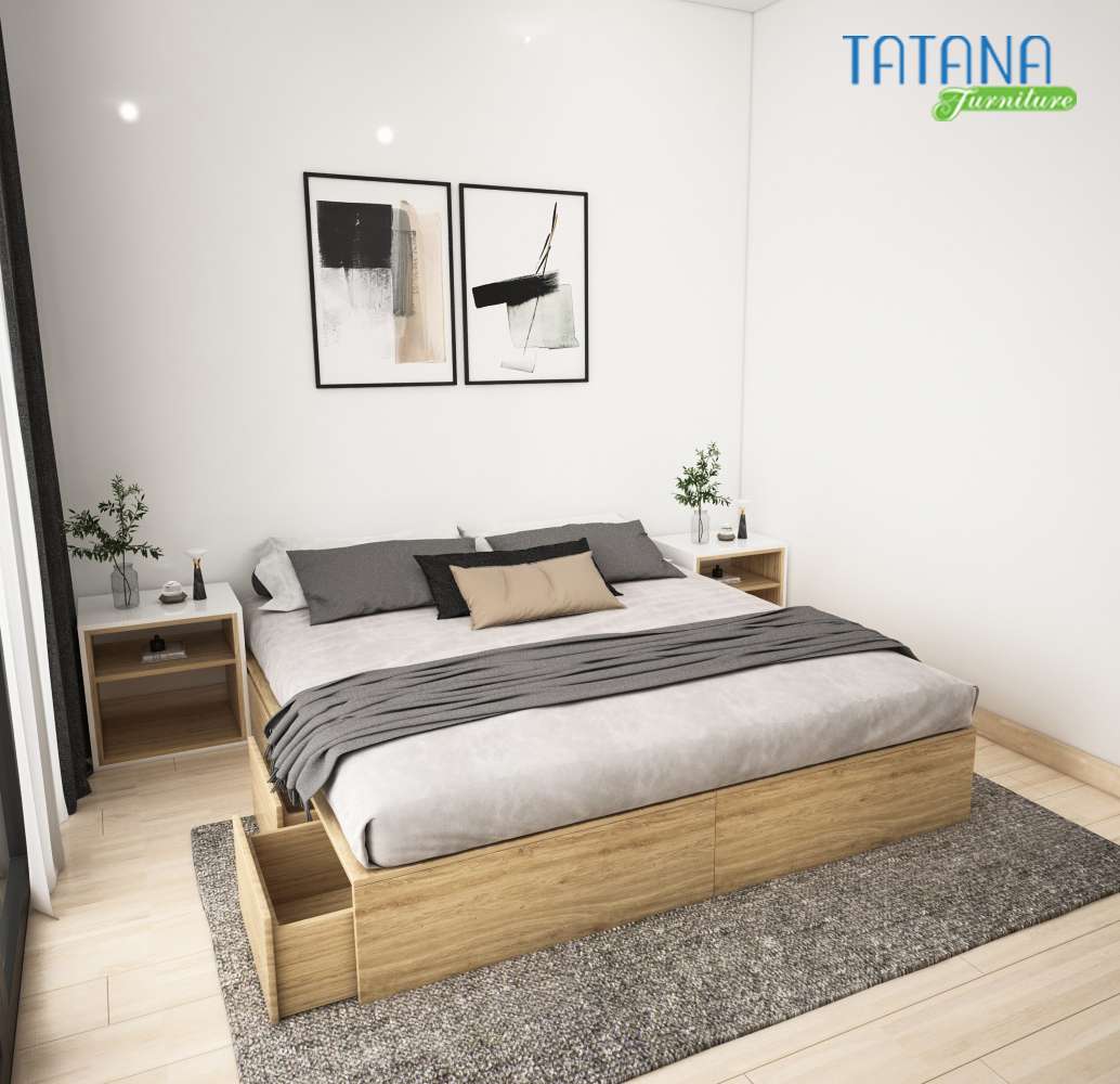 Giường ngủ gỗ khối hộp ngăn kéo Tatana MDF057 - Hình ảnh 9