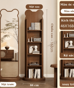 Kệ gương xoay kết hợp kệ sách Tatana KS059 - Hình ảnh 3