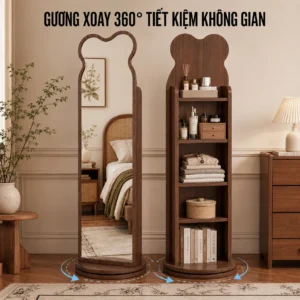 Alternative view of Kệ gương xoay kết hợp kệ sách Tatana KS059